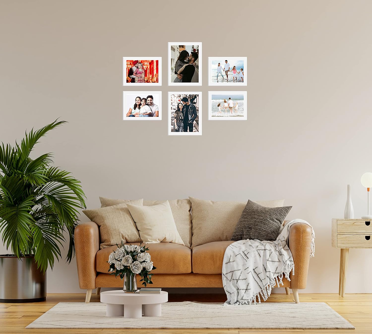Marco de fotos con carga de fotos, marcos de fotos de pared personalizados para regalos de pareja y familia (4 piezas de 4 x 6 pulgadas, 2 piezas de