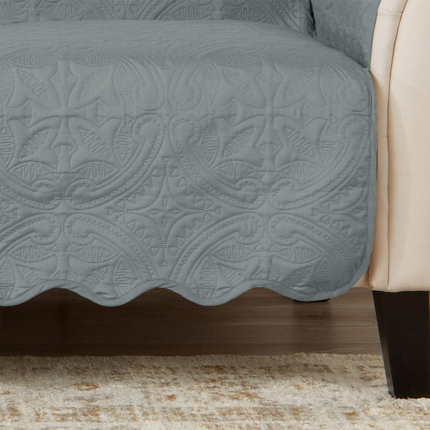 Great Bay Home – Protector de muebles sólido cosido con medallón resistente a las manchas, duradero, protector de muebles de la colección Elenor
