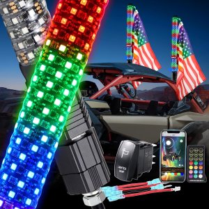 2 luces de látigo de grasa de 2 pies UTV con interruptor basculante, antena de alto brillo látigos lado a lado con direcciónfreno y ajuste inverso 2 luces de látigo de grasa de 2 pies UTV con interruptor basculante, antena de alto brillo látigos lado a lado con direcciónfreno y ajuste inverso