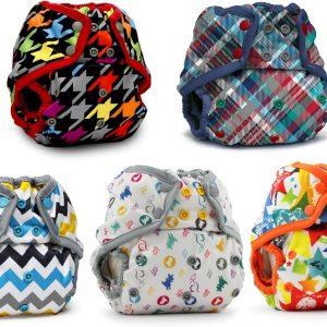 Kanga Care Rumparooz – Fundas de pañales de tela reutilizables, talla única para pañales ajustados y preplegados con doble refuerzo (5 unidades), Kanga Care Rumparooz – Fundas de pañales de tela reutilizables, talla única para pañales ajustados y preplegados con doble refuerzo (5 unidades),