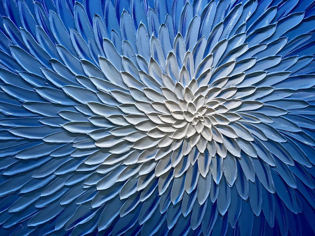 Amei Pinturas artísticas, 24 x 48 pulgadas, pintura al óleo de flores, pinturas 3D pintadas a mano sobre lienzo, arte abstracto, arte de madera en