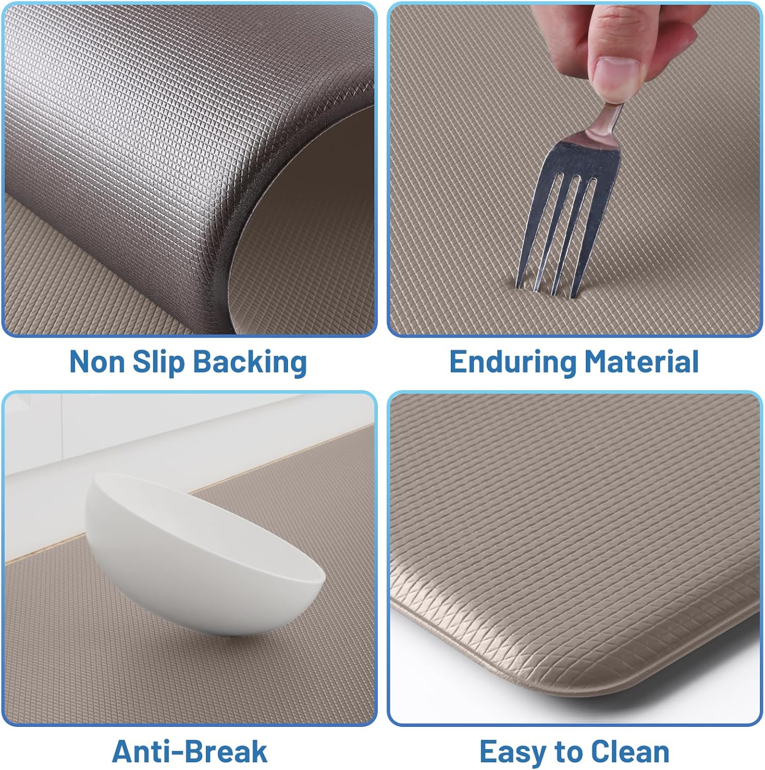 StepLively Tapete de cocina, 2 piezas de alfombras de cocina, tapetes de cocina acolchados para piso, tapete antifatiga, juego de alfombras de