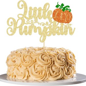1 decoración de pastel de calabaza naranja con purpurina para niños, decoración de pastel de baby shower, temática de otoño, baby shower, niños y 1 decoración de pastel de calabaza naranja con purpurina para niños, decoración de pastel de baby shower, temática de otoño, baby shower, niños y