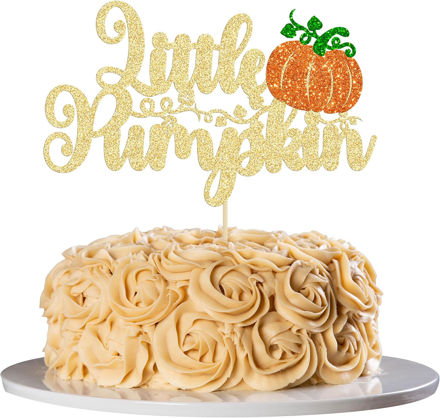 1 decoración de pastel de calabaza naranja con purpurina para niños, decoración de pastel de baby shower, temática de otoño, baby shower, niños y