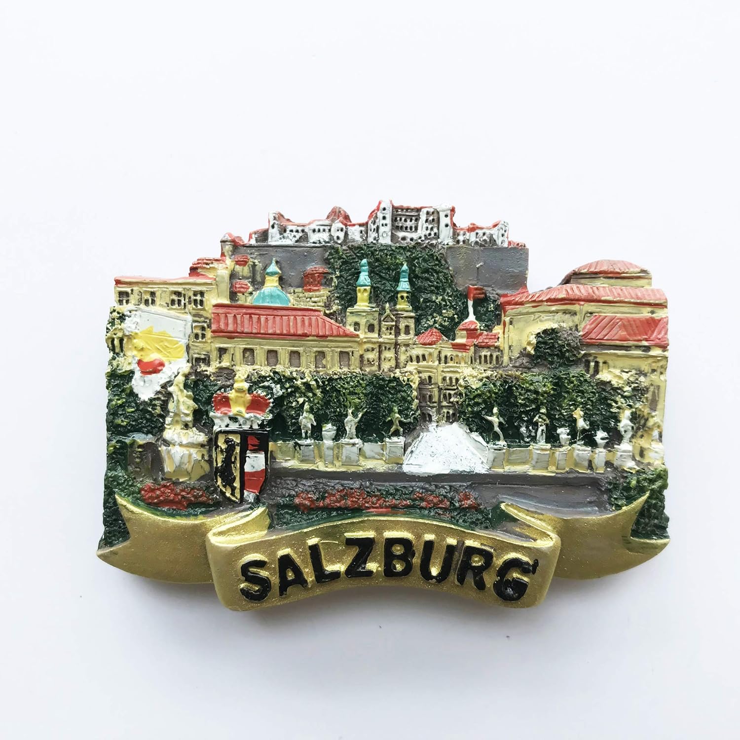3D Salzburg Austria imán de refrigerador recuerdos de viaje, imán de nevera de Austria decoración del hogar y la cocina