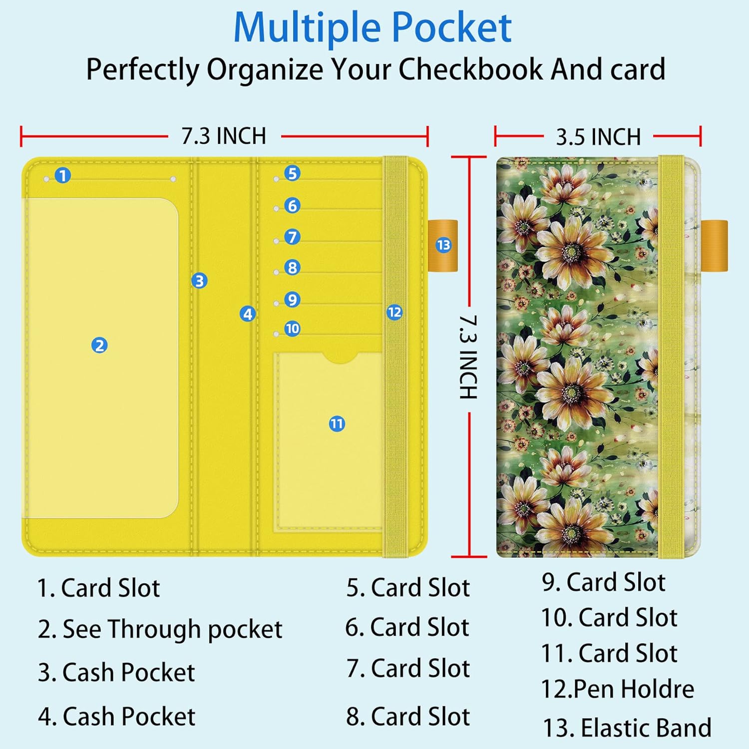 bvya 2 fundas para chequera para hombres y mujeres con bloqueo RFID, soporte de cuero impreso de alta calidad para chequera, carteras delgadas con