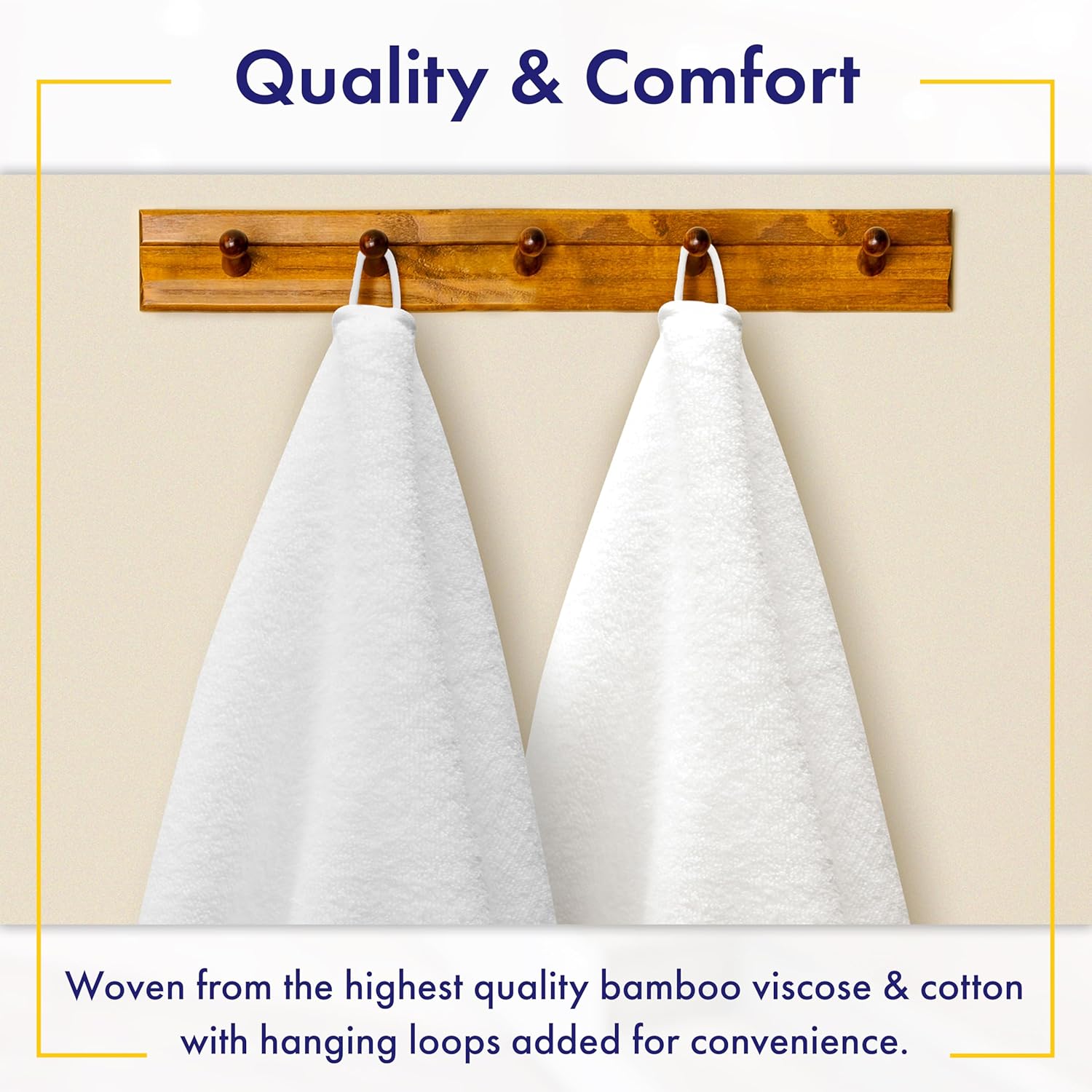 Toallas de baño de bambú de lujo, ultra suaves y afelpadas, toallas extra grandes de 700 GSM, absorbentes y de secado rápido, juego de 6 toallas