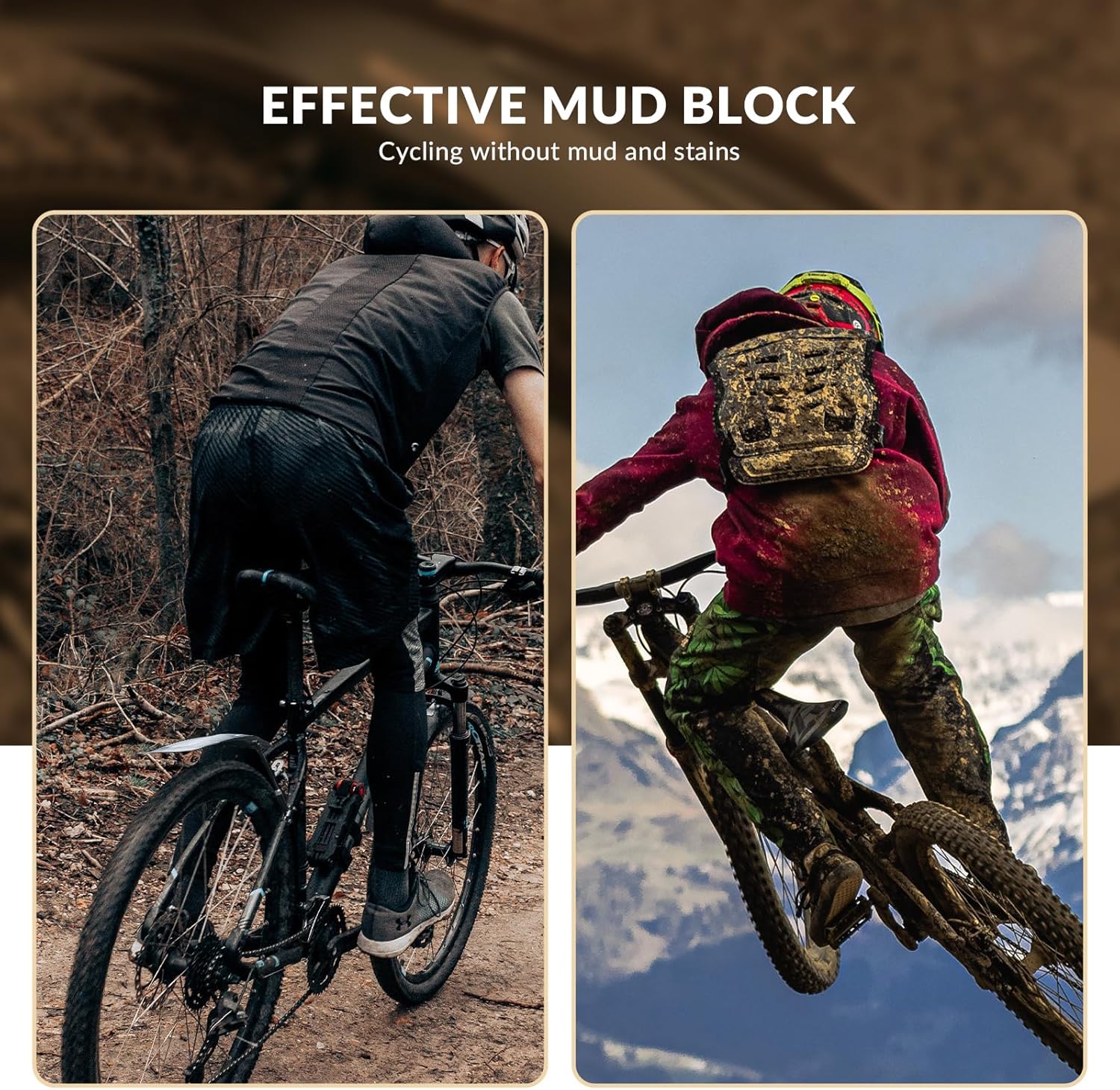 ROCKBROS Guardabarros de bicicleta ajustables para bicicleta de 26″27.5″29″ de bicicleta de montaña, protectores de barro universales delanteros y