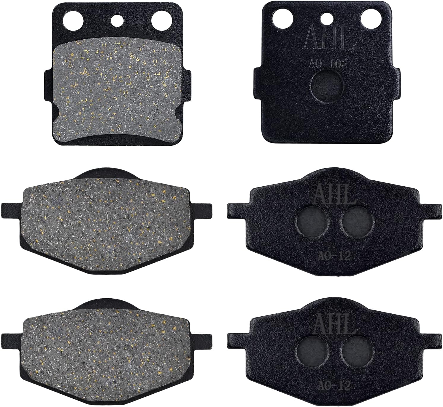 AHL Juego de pastillas de freno semimetálicas para Yamaha Warrior YFM350 1987-1988 BANSHEE YFZ 350 TUW 1987-1989 YFM350 XT 1987