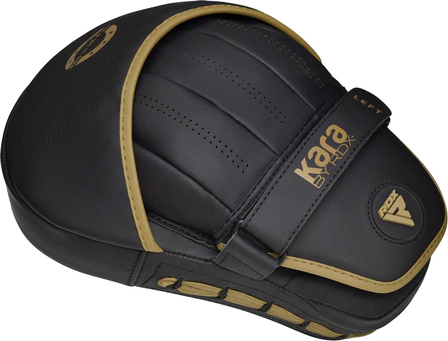 RDX Juego de almohadillas y guantes de boxeo, Maya Hide Leather Kara Hook and Jab – Guantes de boxeo curvados con guantes de boxeo para MMA, Muay
