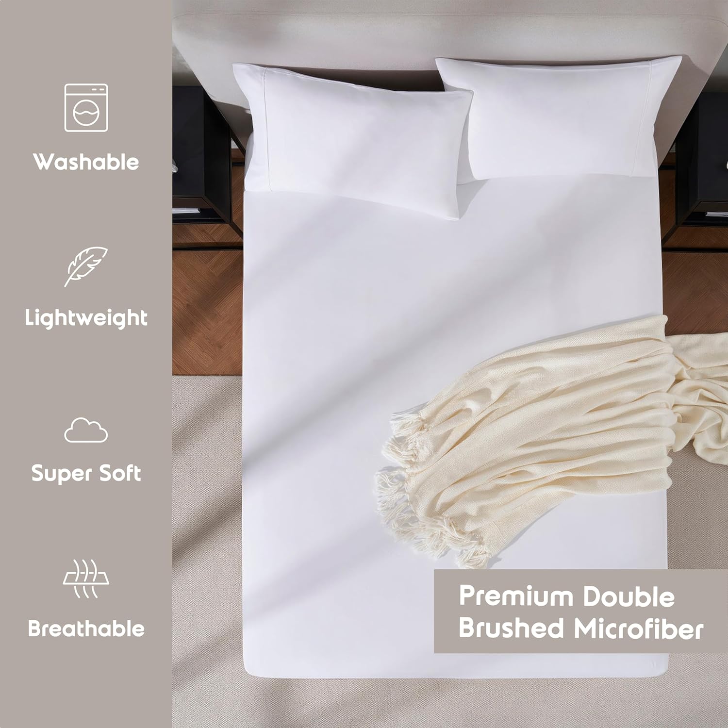 Nestl Bedding – Sábanas bajeras con bolsillo profundo de 53 cm