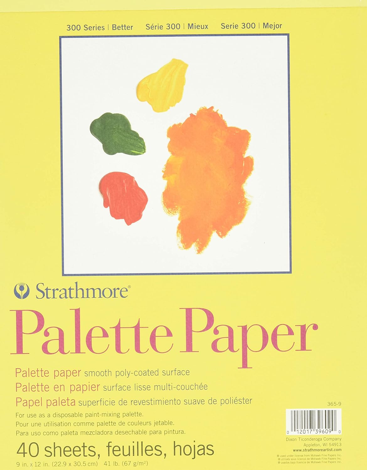 Strathmore Bloc de papel de paleta serie 300, encuadernado con cinta, 9 x 12 pulgadas, 40 hojas (41 libras2.36 oz), papel de artista para adultos y