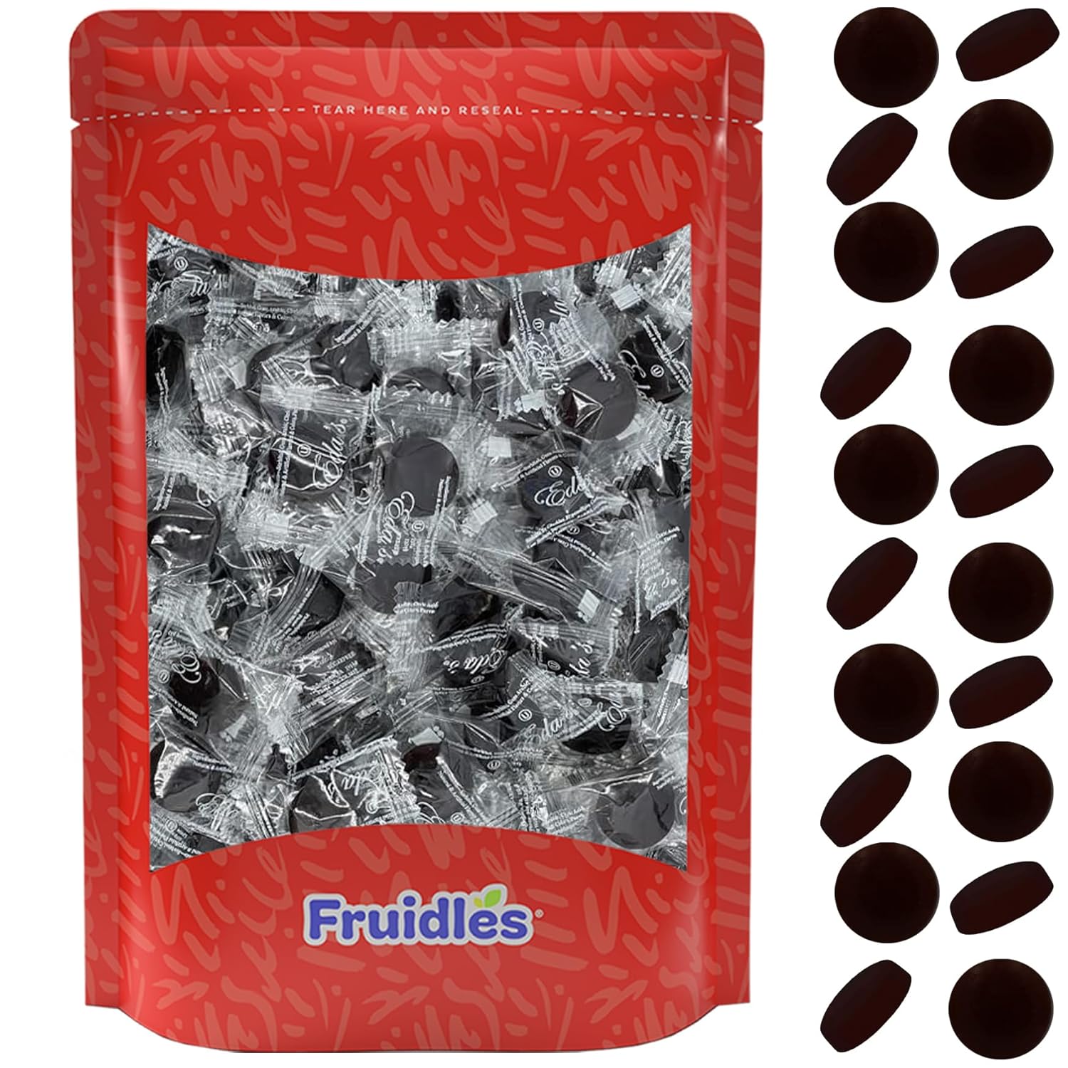 Fruidles Chupones de dulces duros de alta calidad sin azúcar, mini caramelos de botón de frutas, certificado Kosher Parve, utiliza sorbitol, bajo en