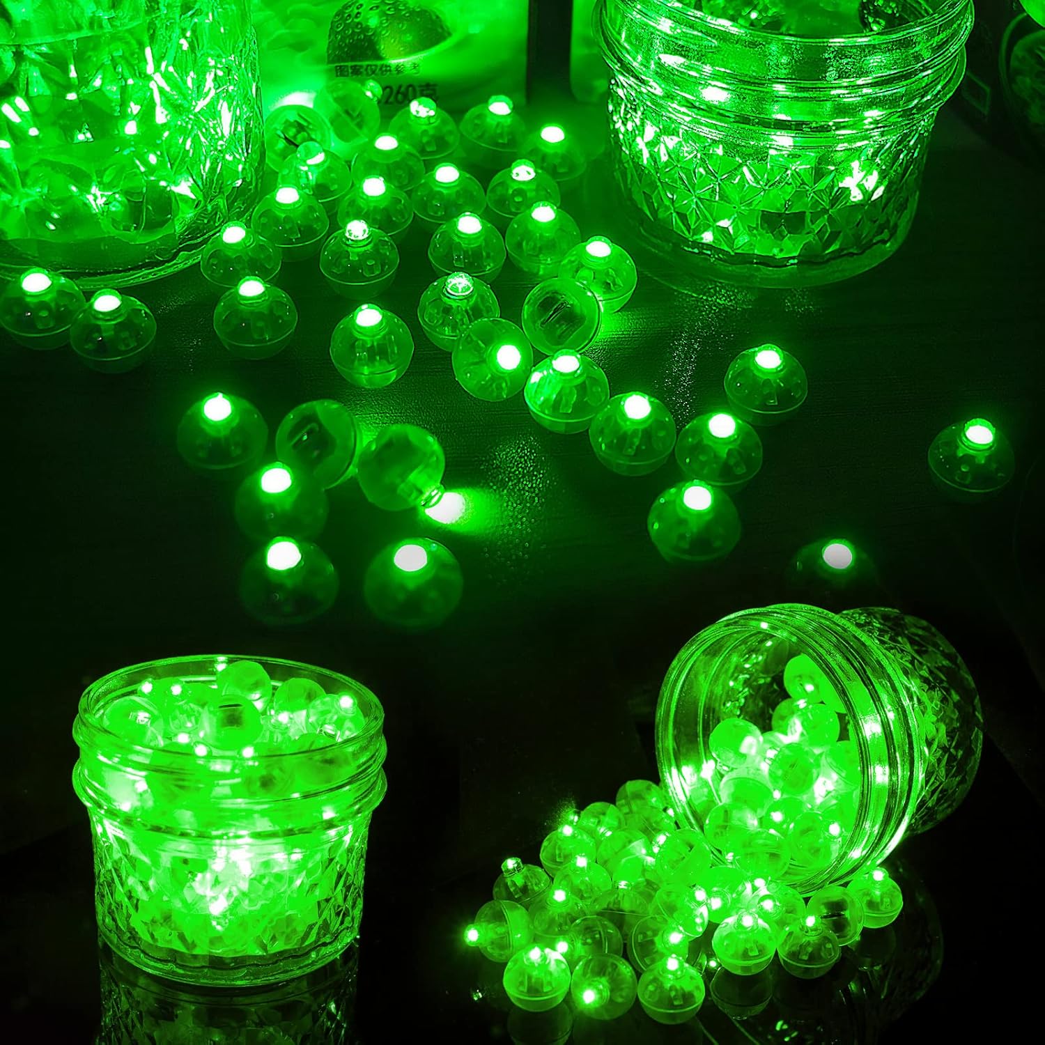 Aogist 100 luces de globo verde, mini bola impermeable de largo tiempo de espera, lámpara LED redonda para linterna de papel, fiesta, boda,
