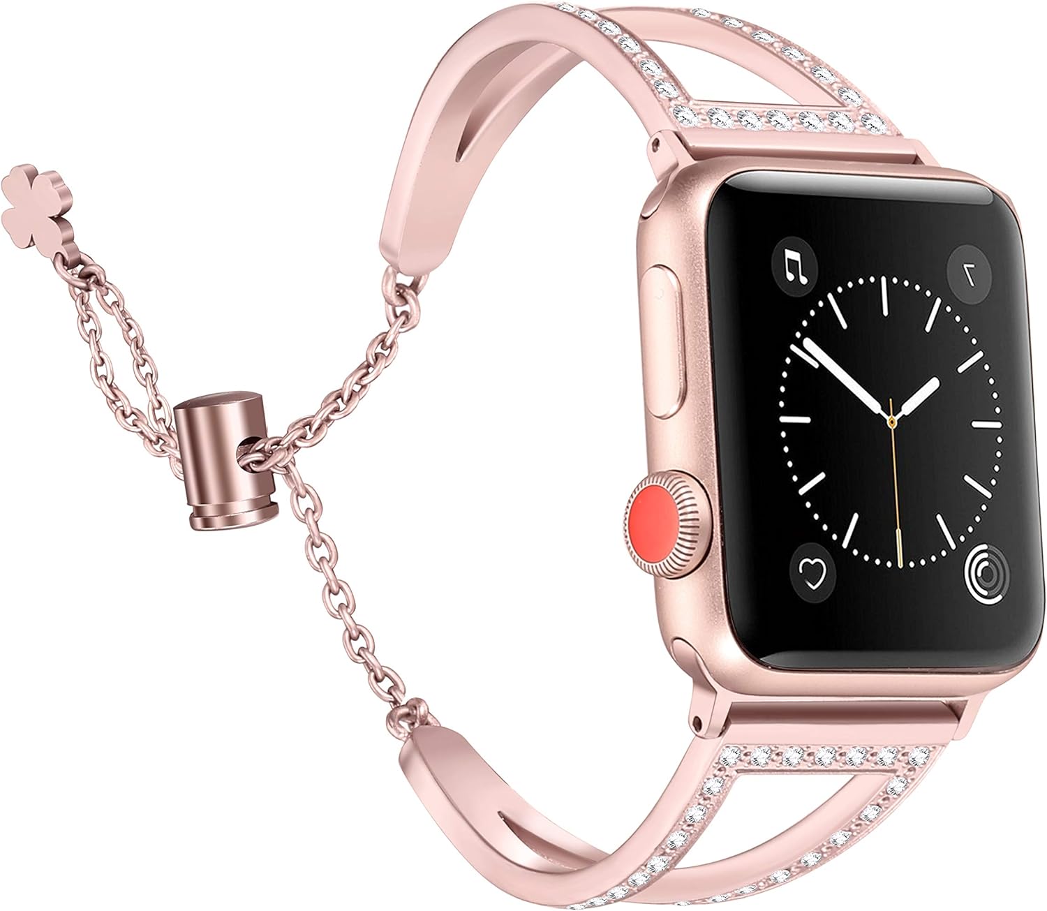Secbolt Correas brillantes compatibles con correas de Apple Watch de 1.496 pulgadas, 1.575 pulgadas, 1.614 pulgadas, 1.654 pulgadas, 1.732 pulgadas,