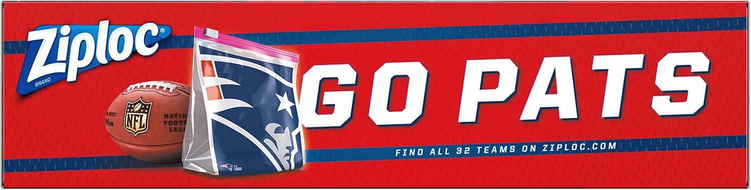 Ziploc Bolsas de almacenamiento con cierre deslizante, con diseño de la NFL, galón, 305562, 1