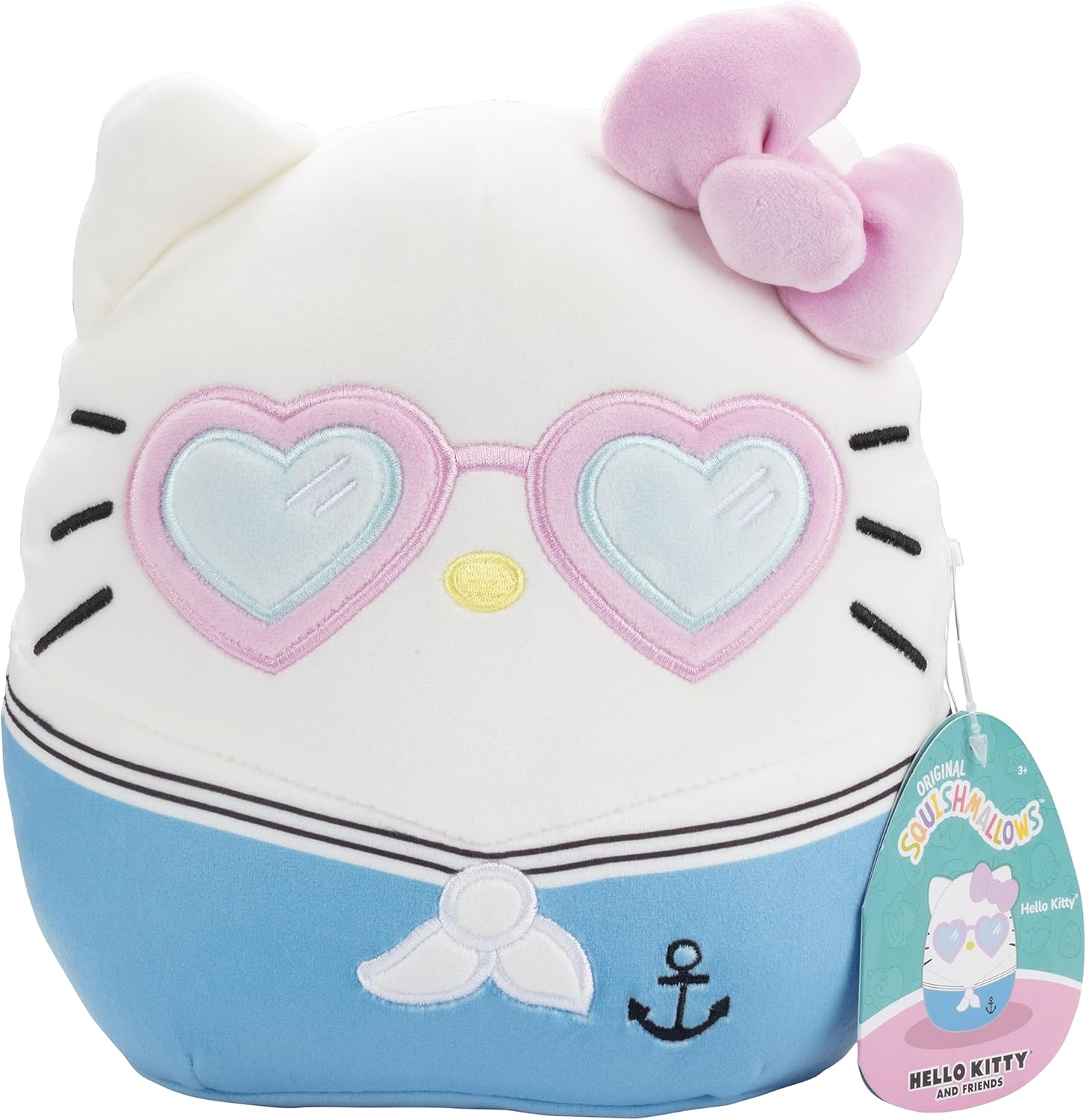 Squishmallows – Peluche de Hello Kitty Sailor de 8 pulgadas, peluche oficial de Kellytoy Sanrio – Lindo juguete suave y esponjoso de Hello Kitty –