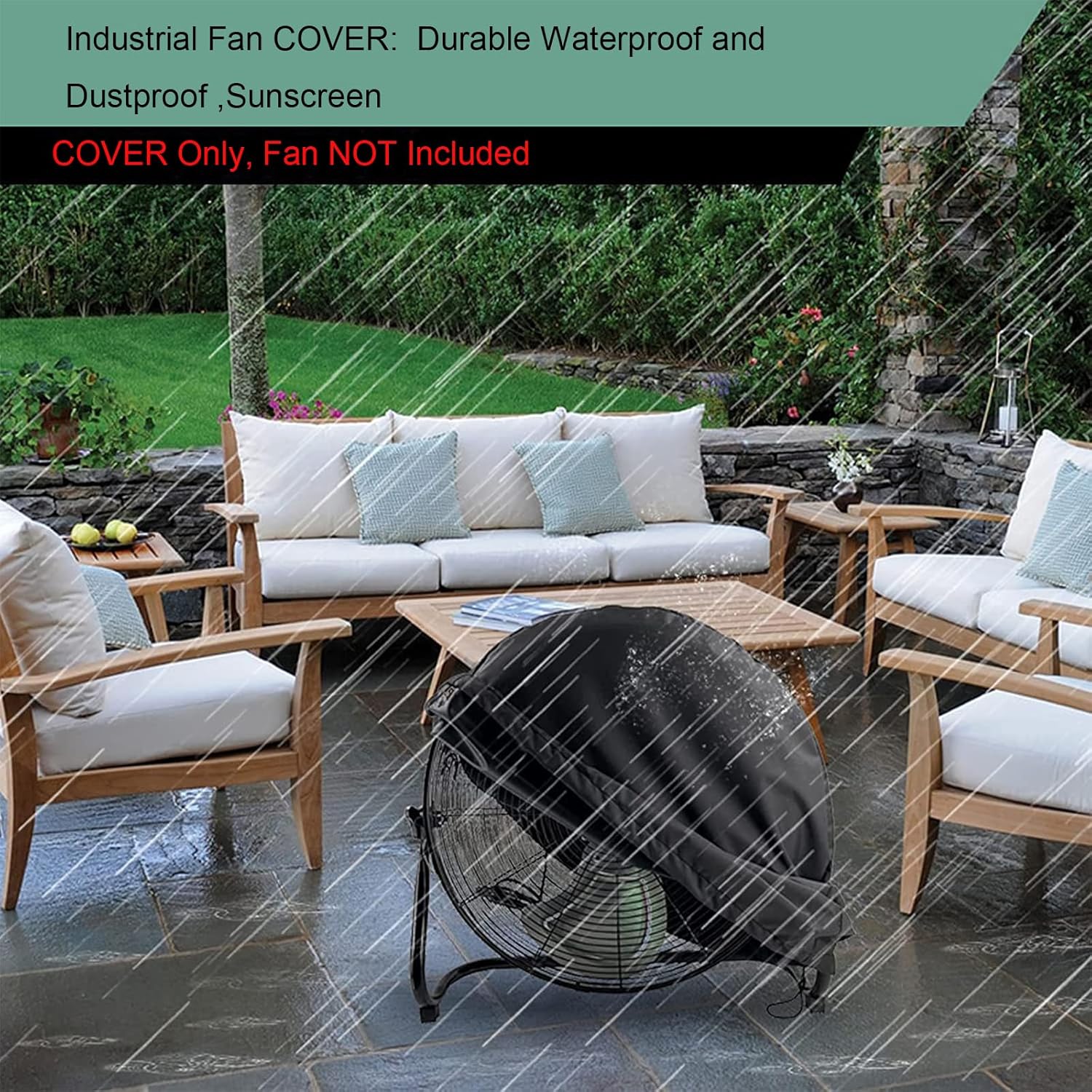 Cubierta de ventilador de piso industrial, cubierta de ventilador impermeable y a prueba de polvo, apta para la mayoría de ventiladores de piso de