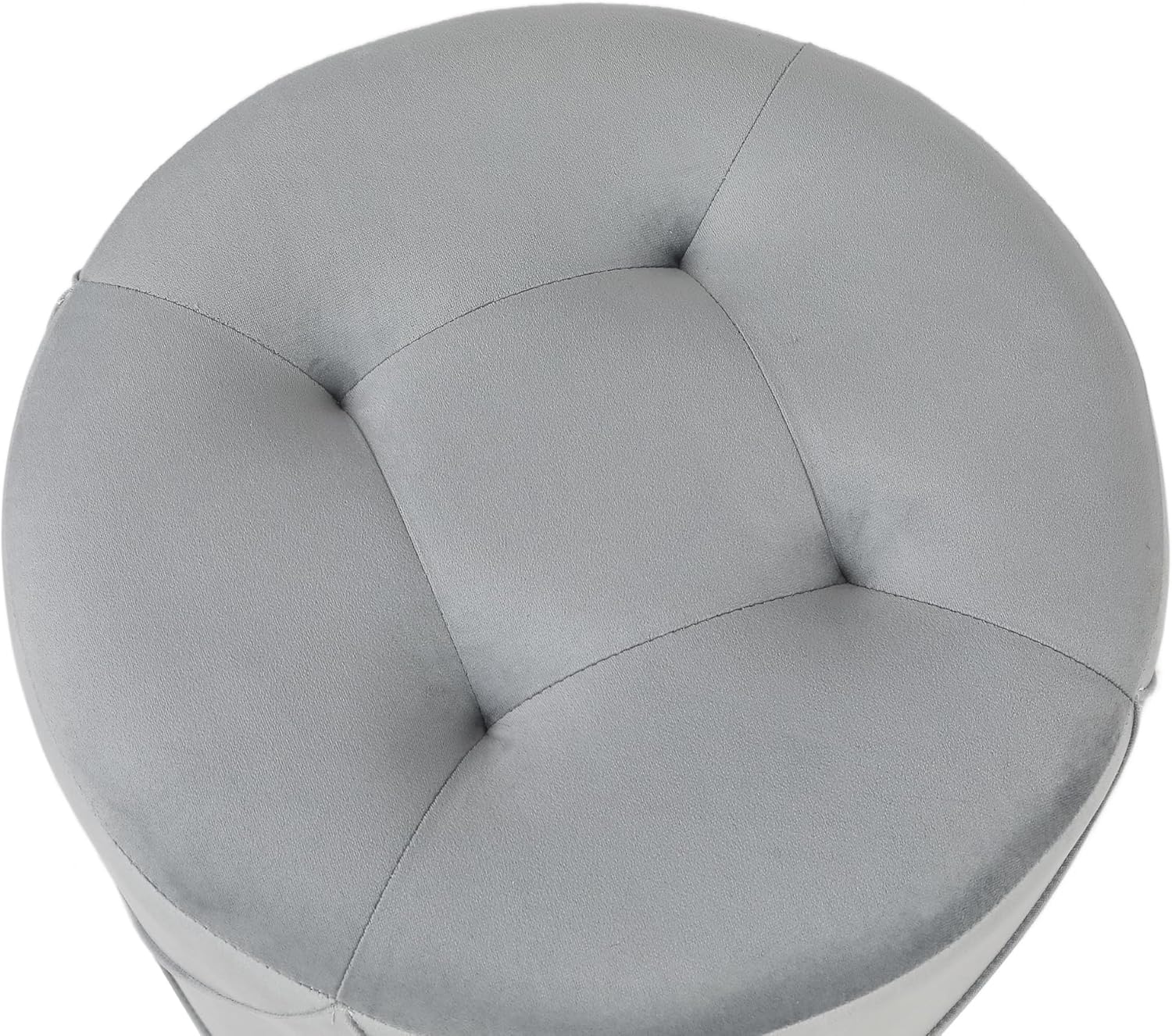 Joveco Moderno otomano redondo, taburete de tocador tapizado de terciopelo con asiento acolchado suave, reposapiés para mesa auxiliar para sala de