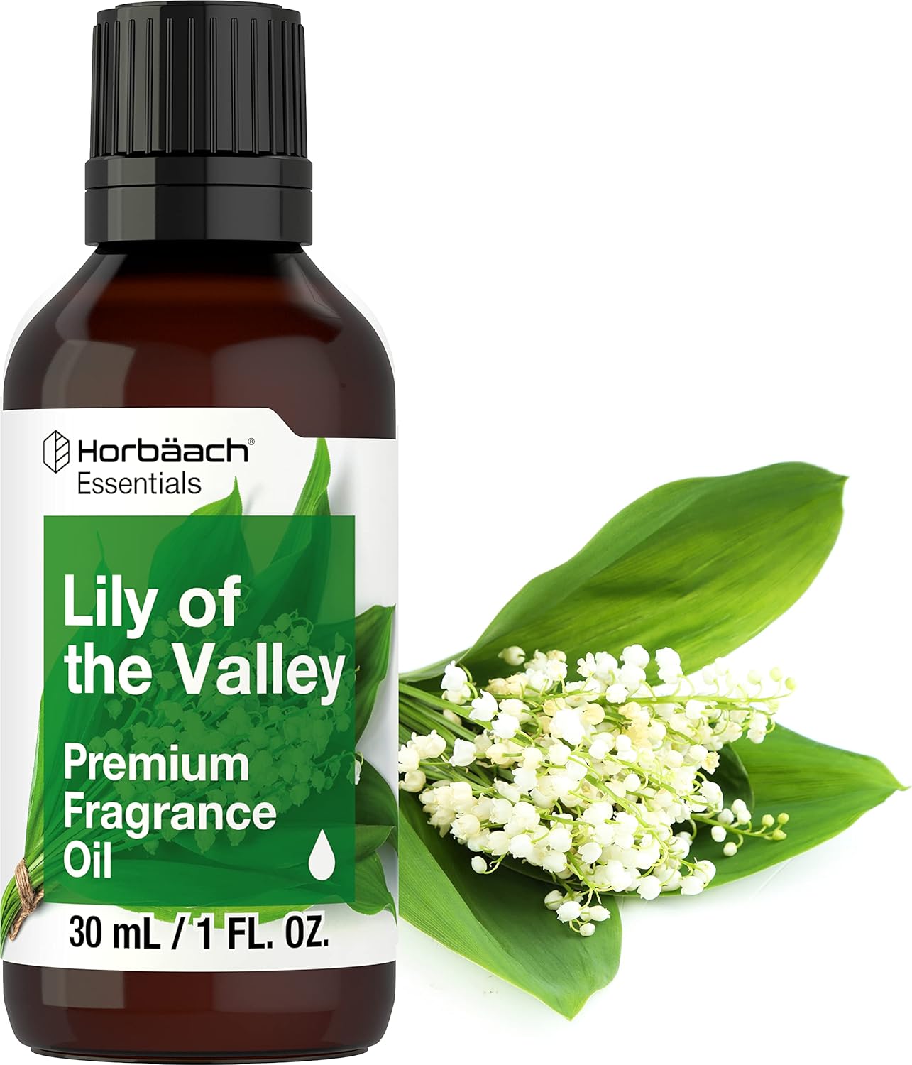 Horbäach Aceite de fragancia Lily of The Valley  1 onza líquida (1.0 fl oz)  Grado premium  para difusores, fabricación de velas y jabón, proyectos