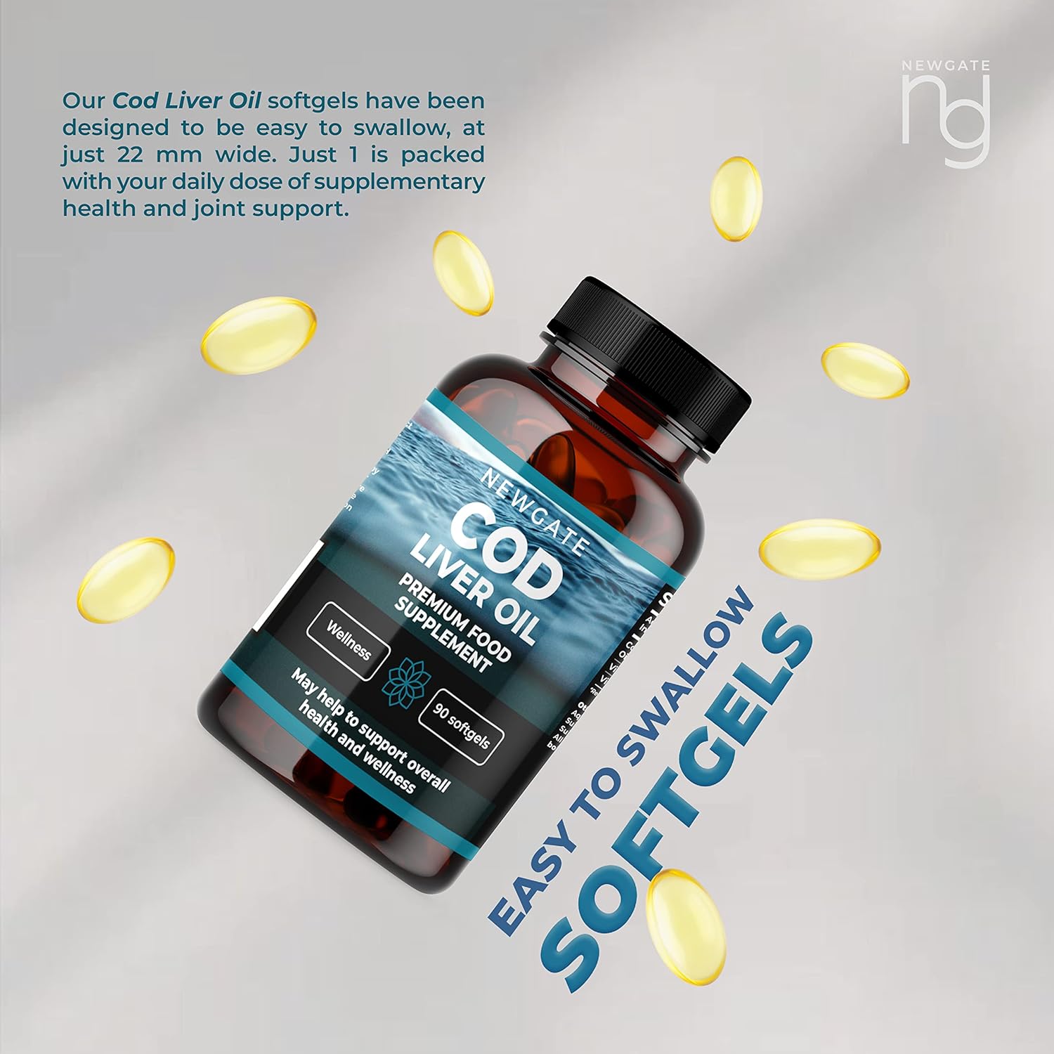 Aceite de hígado de bacalao 90 cápsulas blandas de 1000 mg  Suplemento nutricional de alta resistencia para hombres y mujeres  Vitamina A 1000iu –