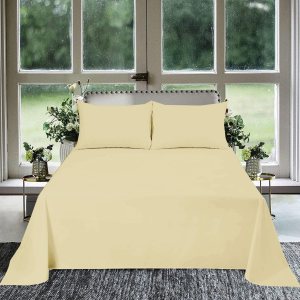 Sábana encimera de 3 piezas, tamaño King Plus (120 x 120), 800 hilos, 100% algodón egipcio, calidad de lujo, sábana encimera color marfil sólido Sábana encimera de 3 piezas, tamaño King Plus (120 x 120), 800 hilos, 100% algodón egipcio, calidad de lujo, sábana encimera color marfil sólido