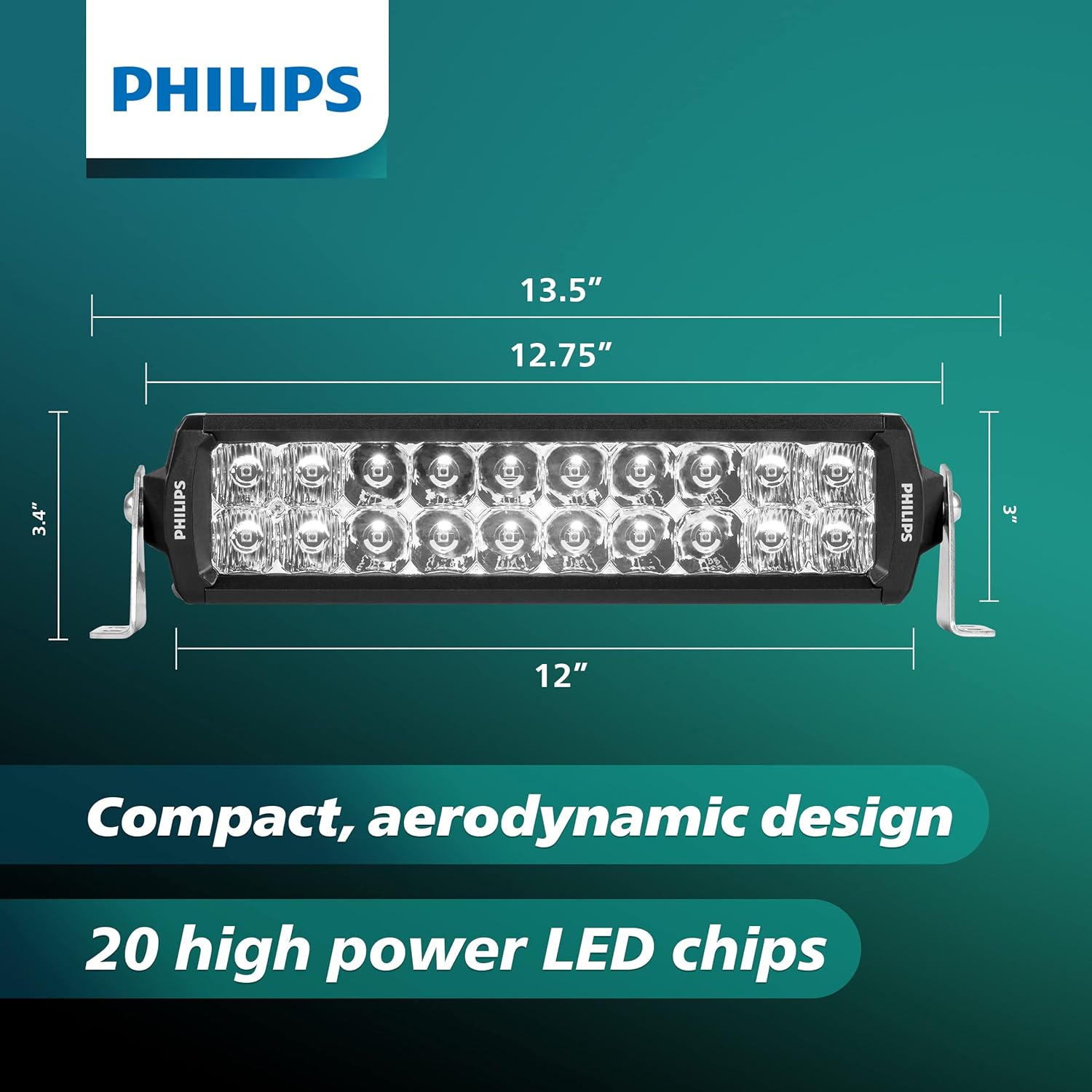 Philips Ultinon Drive Barra de luz LED de 10 pulgadas de doble fila