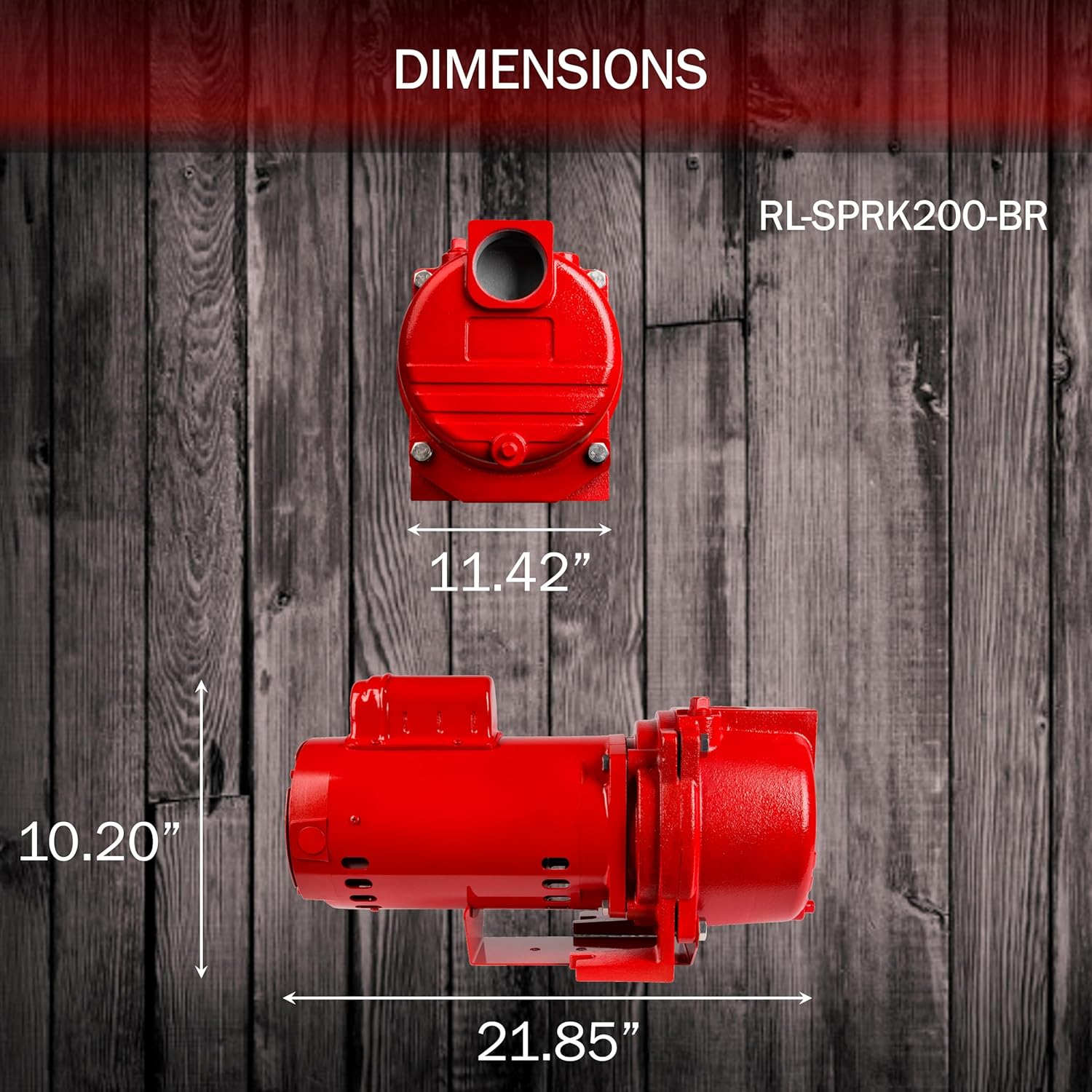 Red Lion RL-SPRK-200-BR, 230 voltios, 2HP, 77 GPH, bomba de riego con impulsor de latón, rojo, 97102002