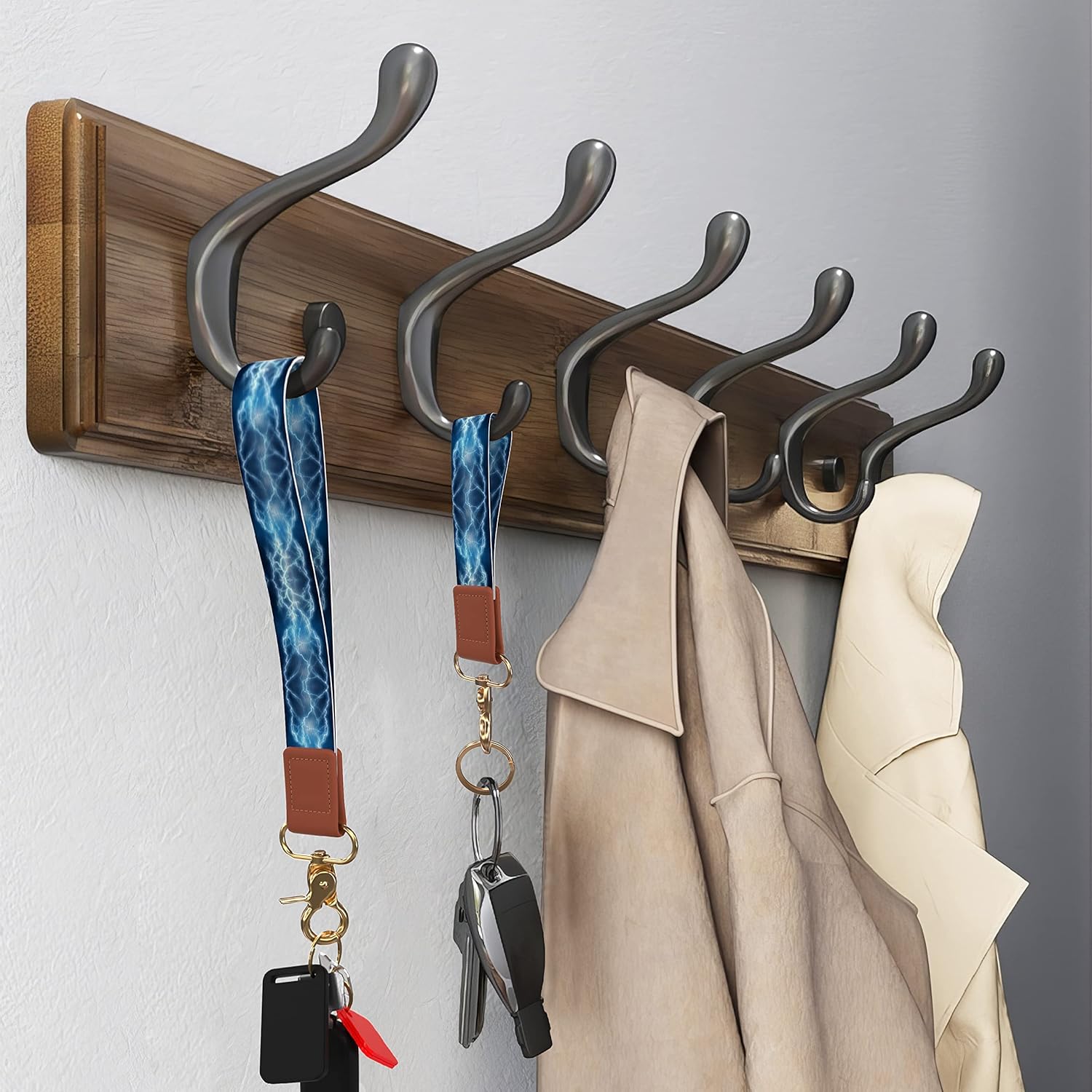 Llavero con cordón de muñeca, llavero de automóvil, llavero de pulsera para mujeres y hombres