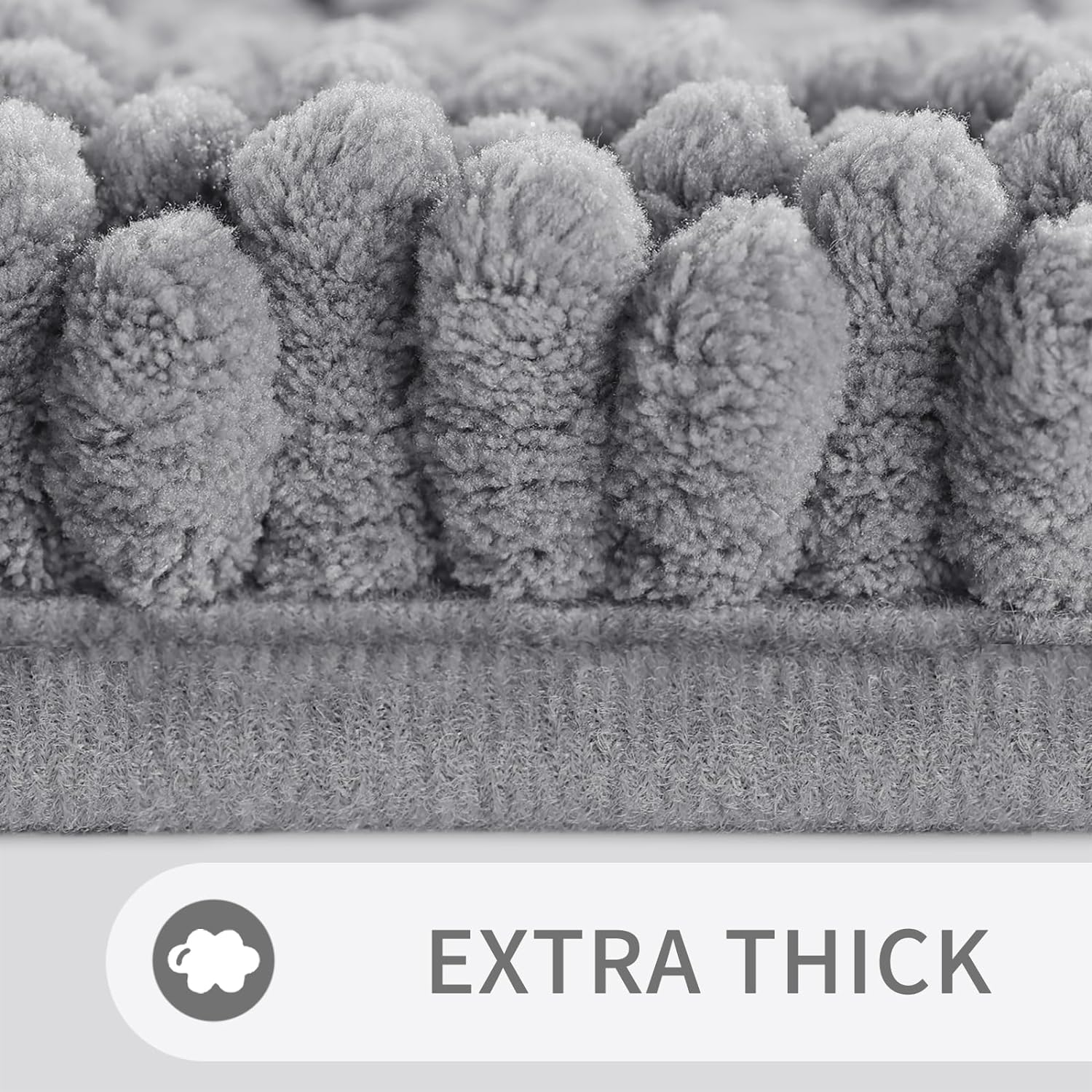 Yimobra Tapete de baño de felpilla a rayas, lujoso, extra grueso y suave, esponjoso, absorbente, antideslizante, lavable a máquina, tapetes de baño