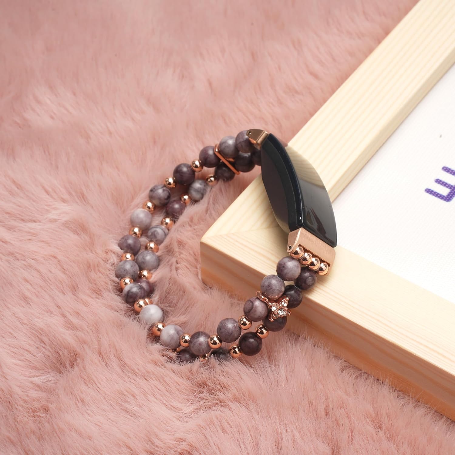 Compatible con Fitbit Inspire HRInspire 2 & Inspire Bandas para mujeres y niñas, pulsera elástica hecha a mano con perlas de moda para Inspire