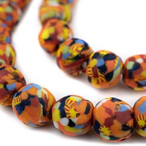 TheBeadChest Bright Medley – Cuentas de vidrio recicladas fusionadas de 0.551in (0.551in) Ghana africana multicolor, agujero grande, hilo de 30 TheBeadChest Bright Medley – Cuentas de vidrio recicladas fusionadas de 0.551in (0.551in) Ghana africana multicolor, agujero grande, hilo de 30