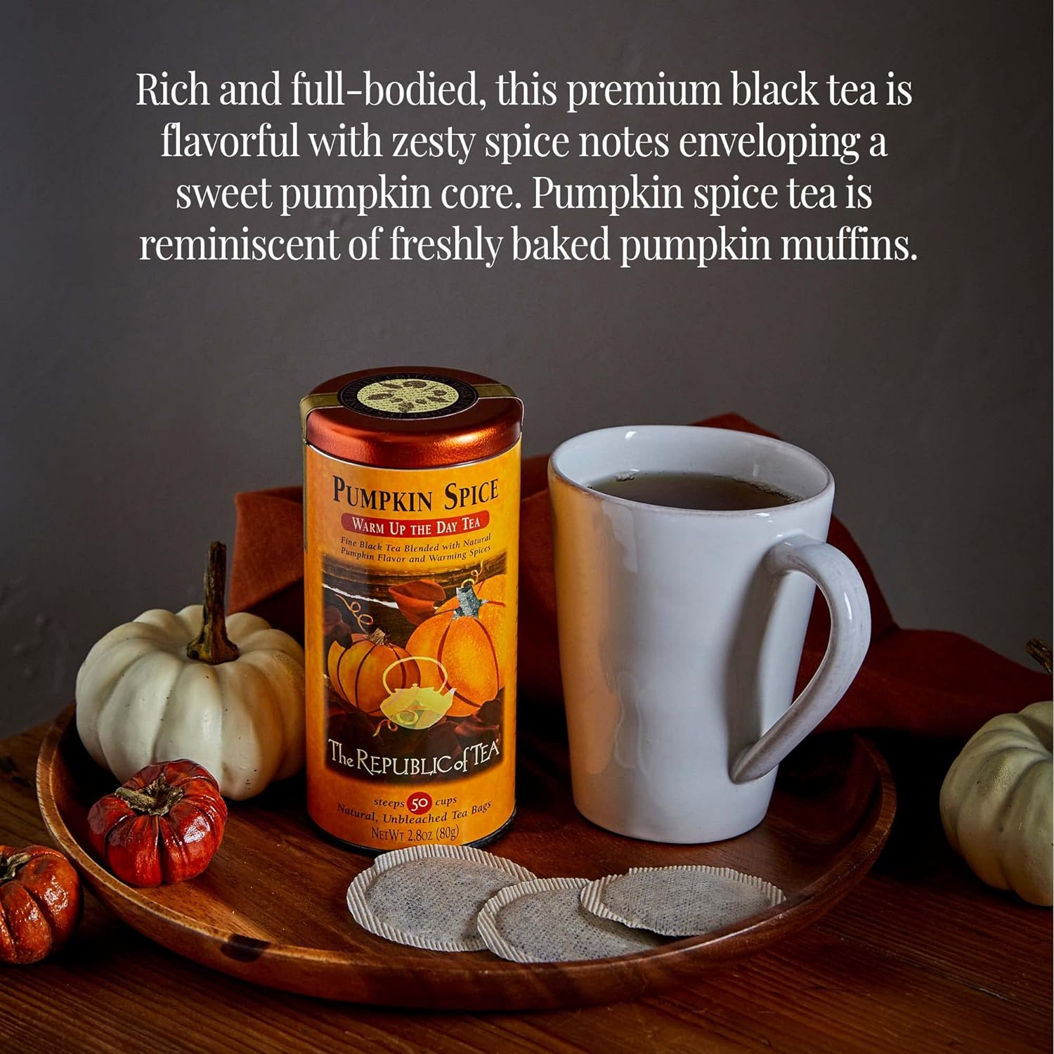The Republic of Tea Tés de calabaza de otoño de edición limitada – Paquete de té de calabaza y calabaza dorada – 50 y 36 bolsas de té