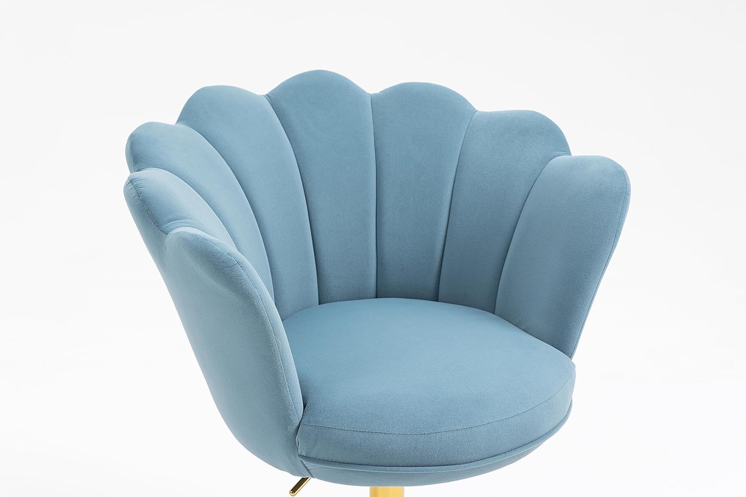 ZOBIDO Comfy – Silla de trabajo para la oficina en casa con ruedas, bonita y moderna tapizada de terciopelo con respaldo de concha, silla de