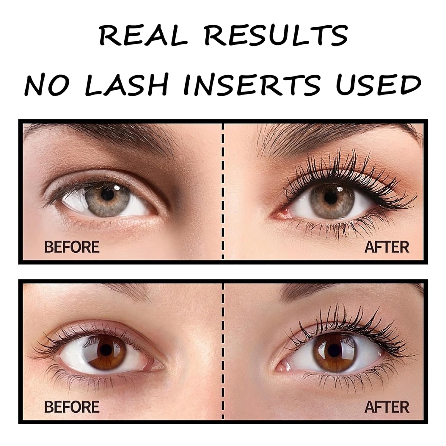 Máscara impermeable negra con peine de pestañas, rímel natural negro volumen y longitud para maquillaje, alargamiento, voluminización, larga duración