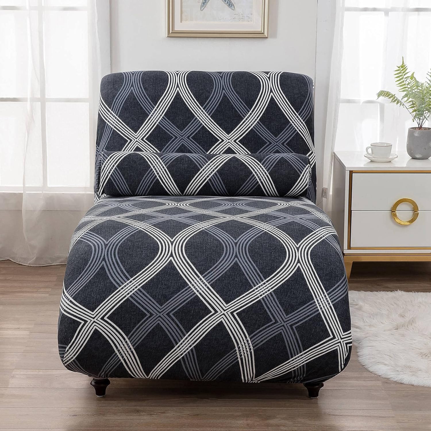 XIBAI Funda para tumbona sin brazos, funda elástica estampada para sofá reclinable para sala de estar, #10, talla única