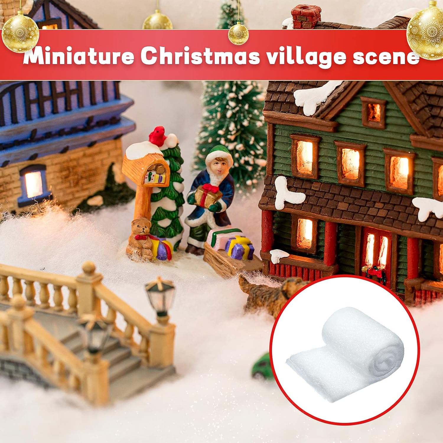 Skylety Juego de manta de nieve artificial con purpurina, manta de nieve falsa para interiores, manta de nieve sintética para invierno del país de