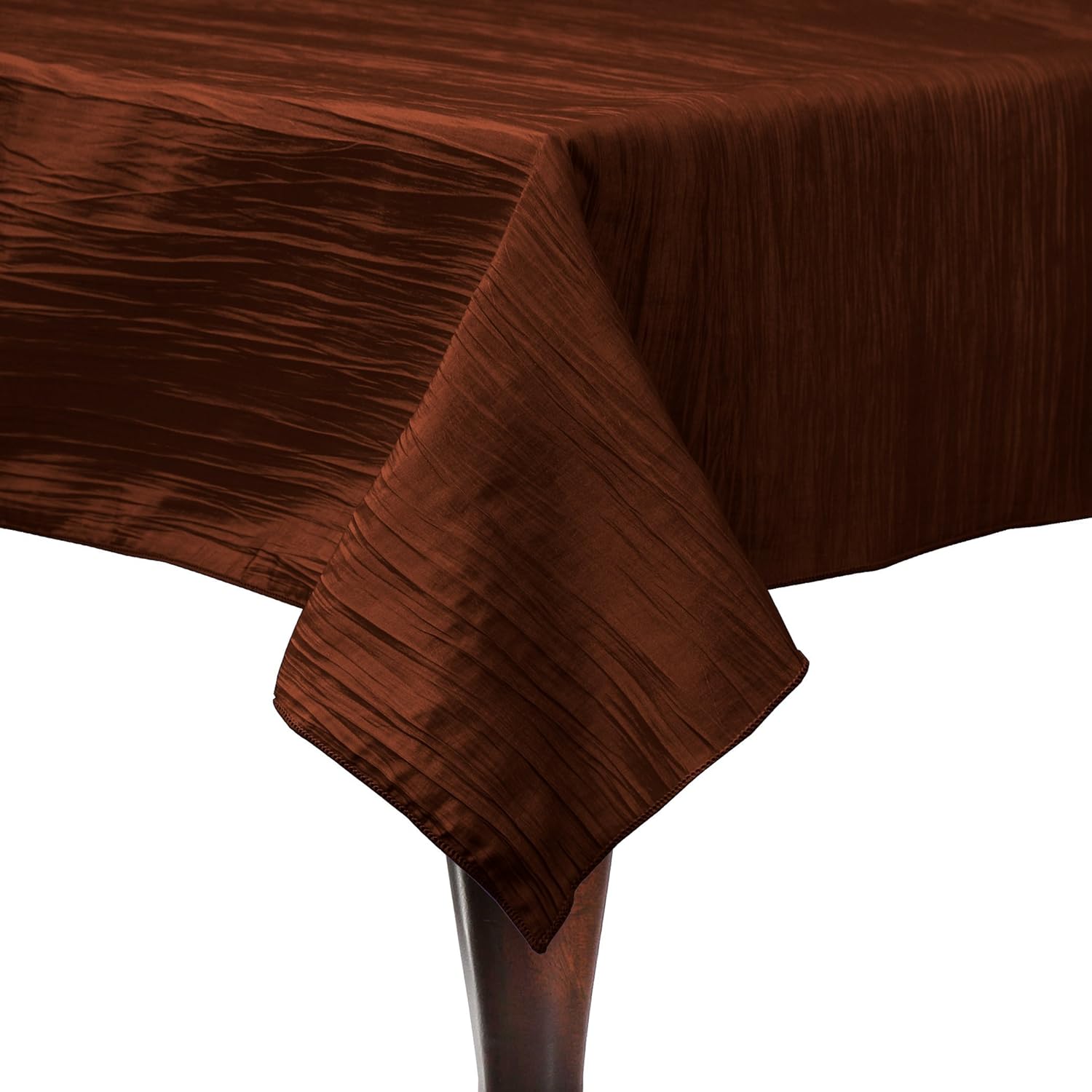 ULTIMATE TEXTILE Delano – Mantel rectangular de tafetán arrugado, 50 x 90 pulgadas, color marrón cobre