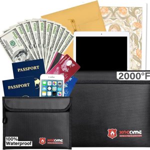 Bolsas de documentos ignífugas, (15 x 11 y 9 x 7 pulgadas), bolsa de dinero ignífuga que no pica, bolsa de cartera ignífuga, juego de bolsas Bolsas de documentos ignífugas, (15 x 11 y 9 x 7 pulgadas), bolsa de dinero ignífuga que no pica, bolsa de cartera ignífuga, juego de bolsas