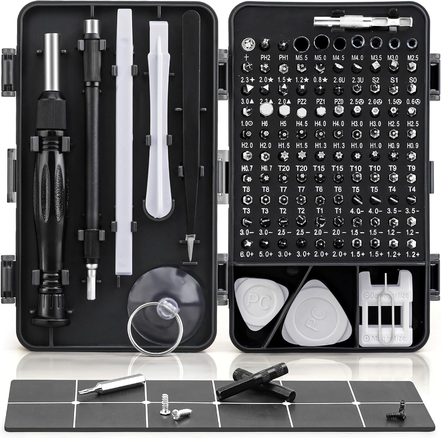 Juego de destornilladores de precisión, destornillador electrónico con 101 puntas de destornillador magnético, kit de herramientas de reparación de