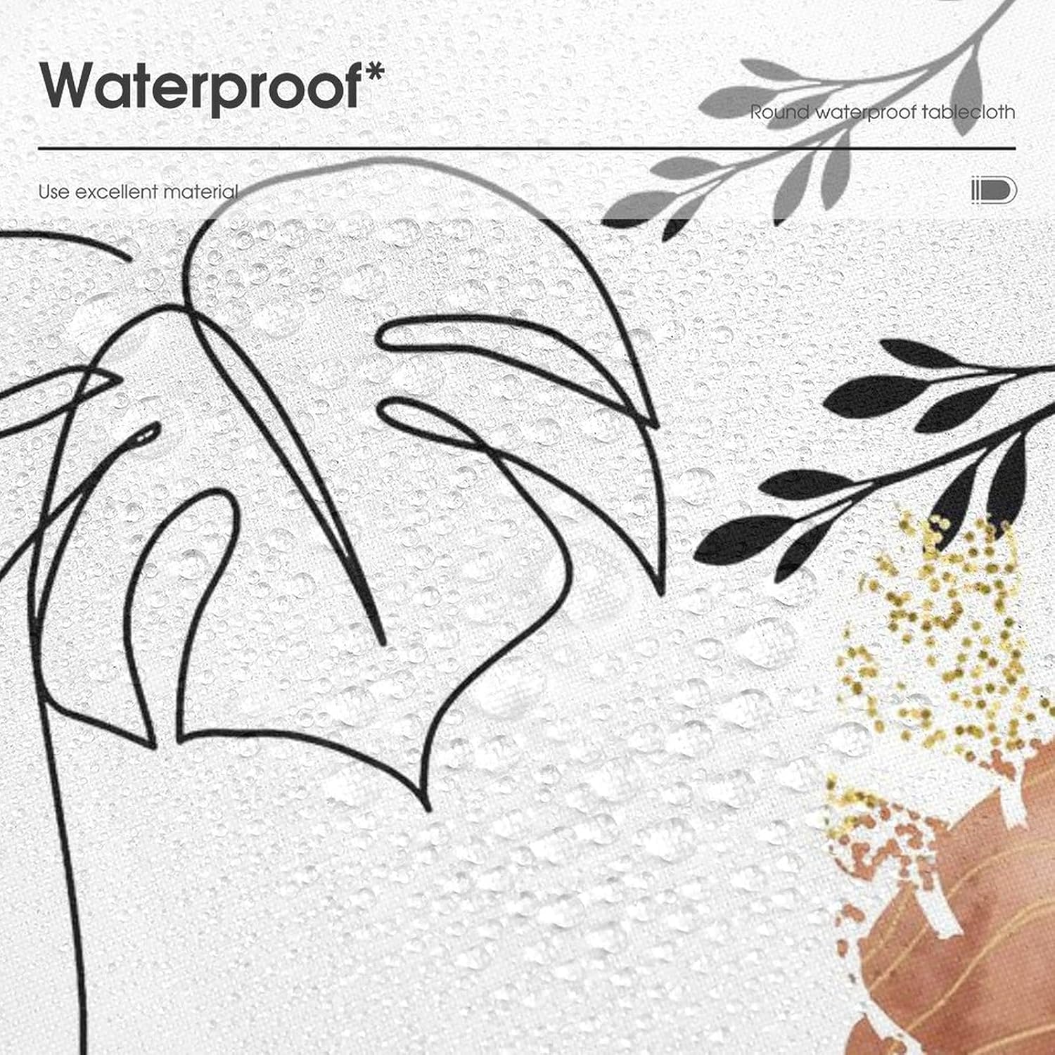 Manteles redondos de hojas de mediados de siglo, abstracto, moderno, minimalista, geométrico, floral, hoja de palmera, para el hogar, cocina,