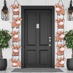 Ireer Cartel de fiesta con estampado de vaca de las tierras altas, suministros de fiesta, vaca marrón, fiesta de cumpleaños, pancarta de fiesta de Ireer Cartel de fiesta con estampado de vaca de las tierras altas, suministros de fiesta, vaca marrón, fiesta de cumpleaños, pancarta de fiesta de