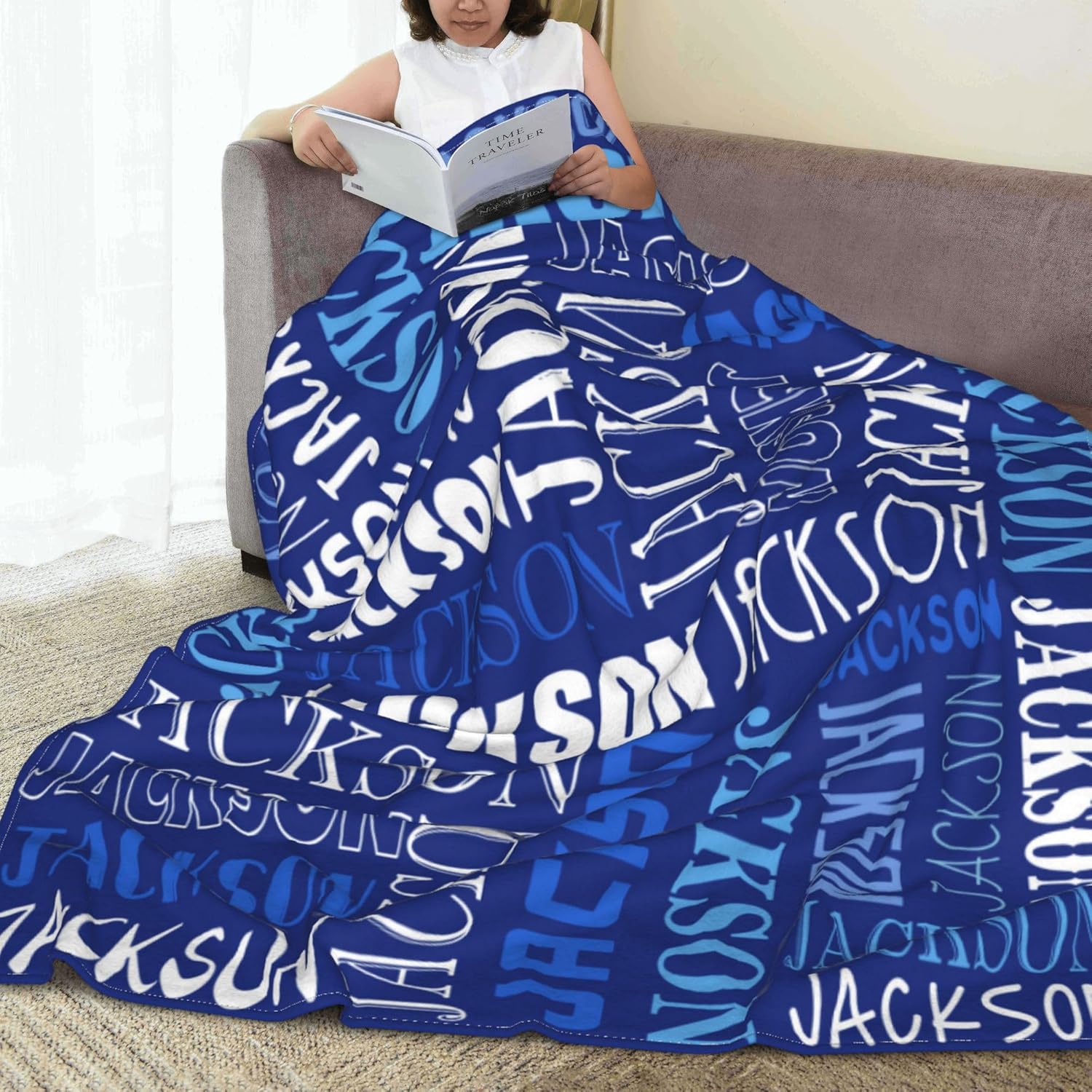 Manta personalizada con nombre, regalos personalizados para niños y adultos con nombres, manta personalizada regalo para cumpleaños, Navidad, Día