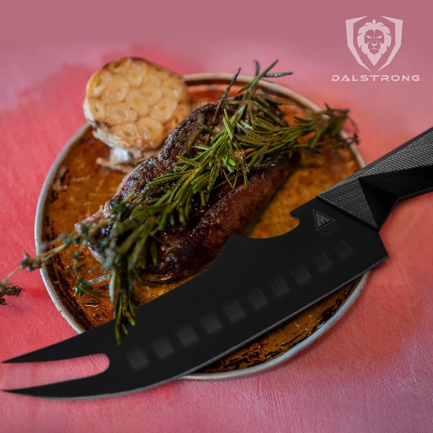 Dalstrong BBQ Pitmaster – Cuchillo para carne, 6.5 pulgadas, serie Shadow Black, recubierto de nitruro de titanio negro, cuchillo de cocina de alto