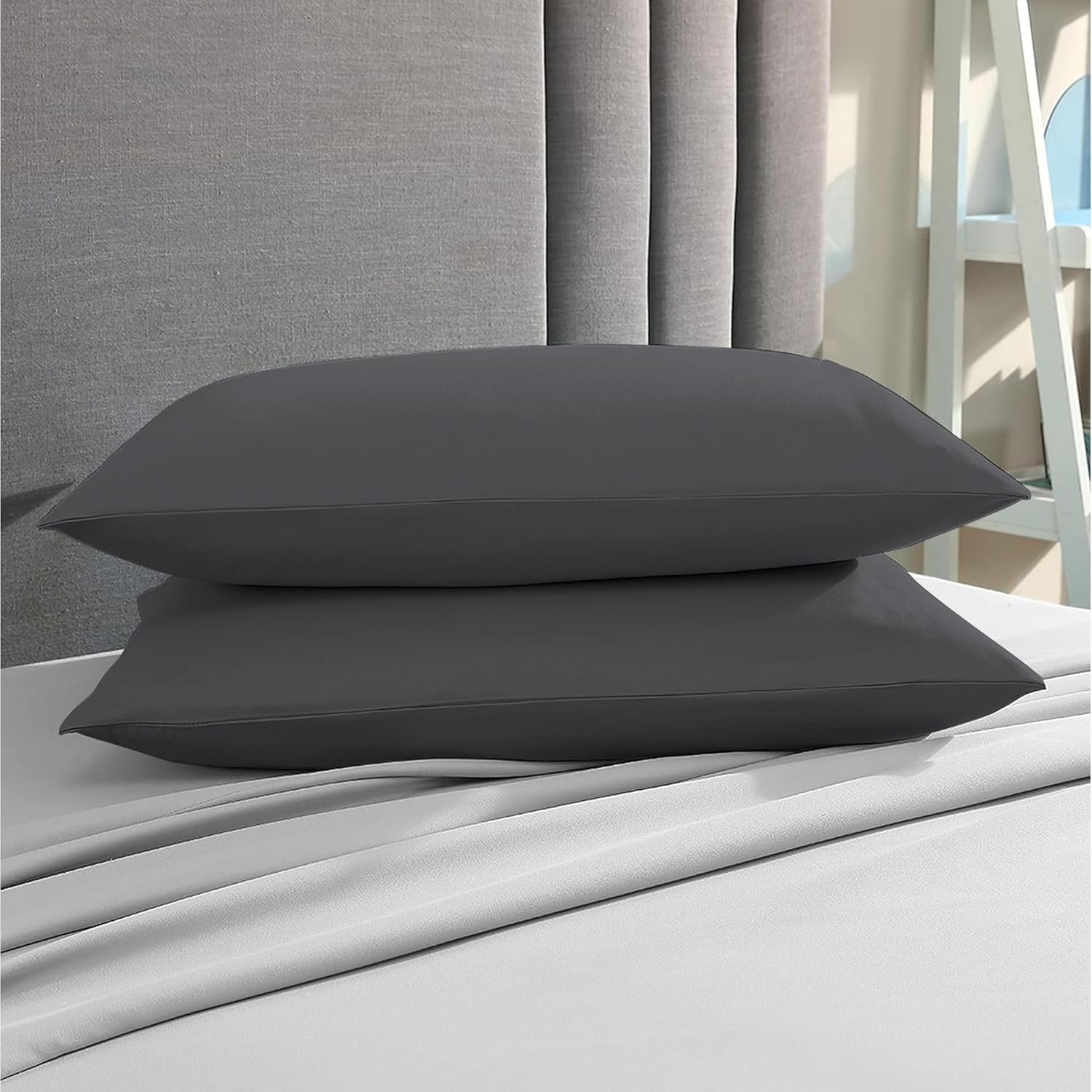CharlottelyHues 1000 Thread Count Pillow Cases 2 Piece – 100% Egyptian Cotton Luxurious Hotel Quality Long Staple Cooling & Breathable, Soft & Silky