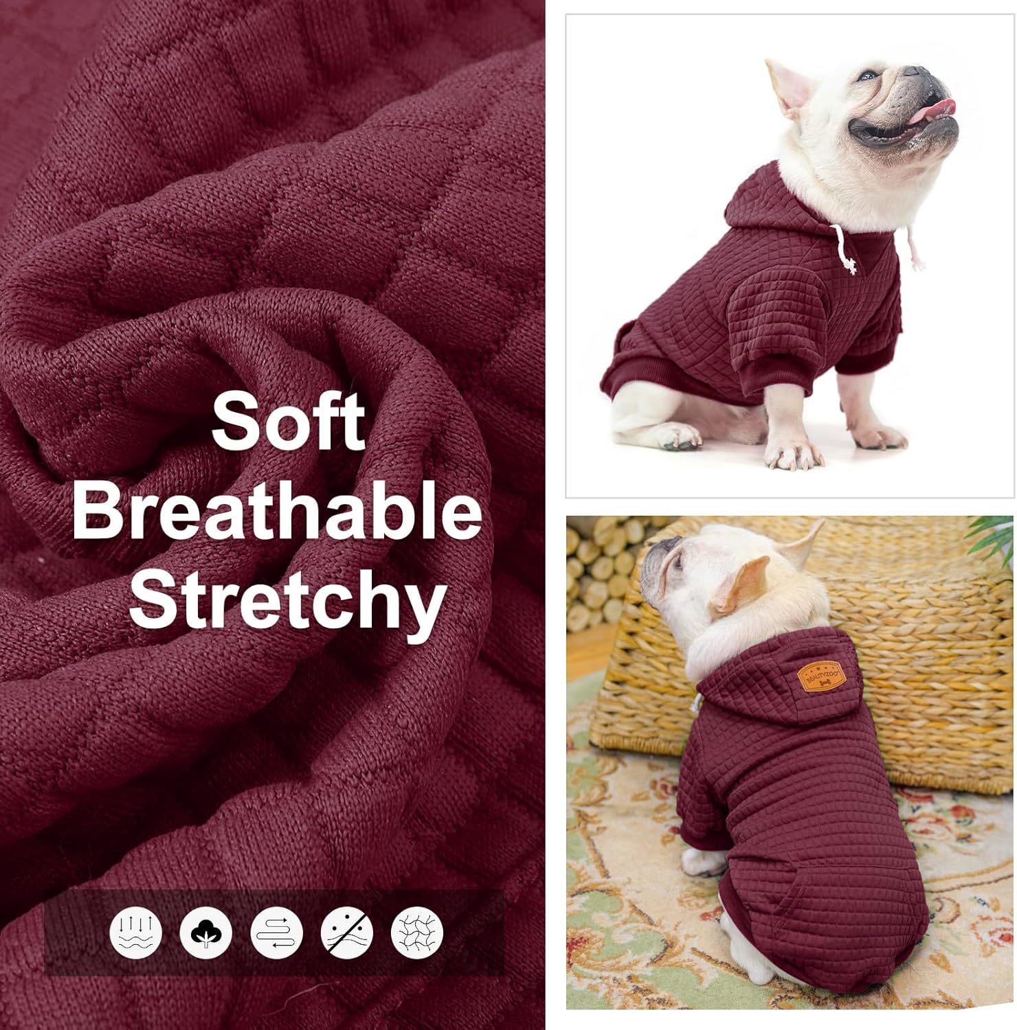 BEAUTYZOO Sudadera con capucha para perros pequeños, medianos y grandes, ropa cálida para perros de invierno y otoño, ropa cálida para cachorros,