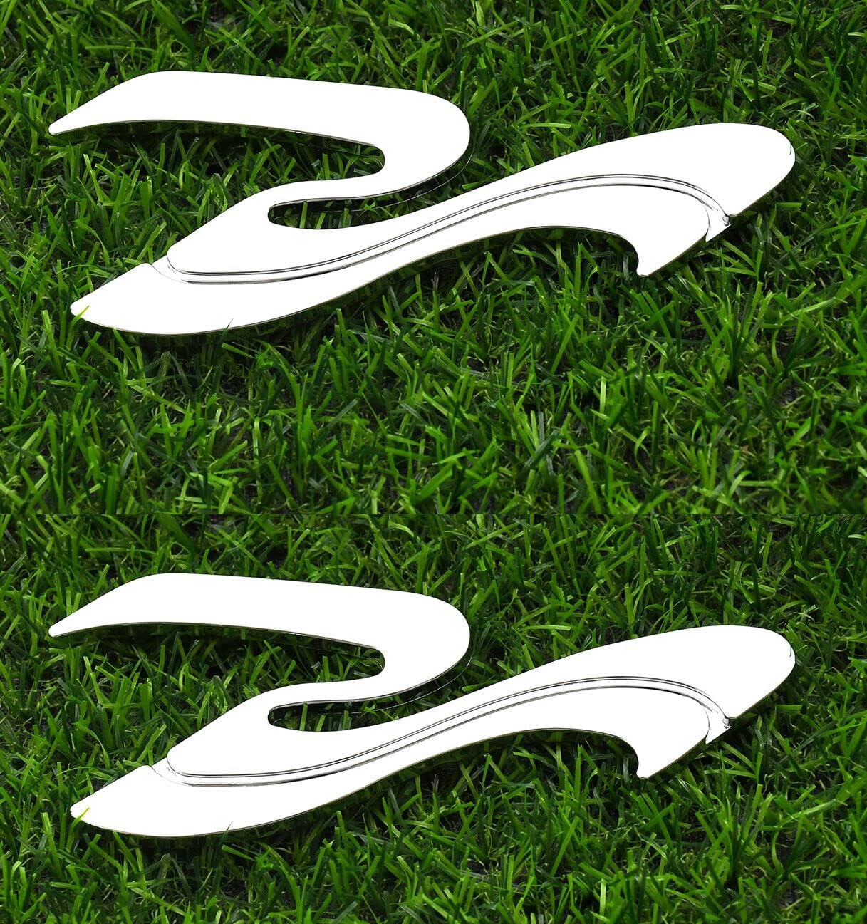 2 insignias con logotipo de Sea Ray Searay SR Wave Logo Placa de nombre de 6-14 pulgadas de largo, genuino (cromado)