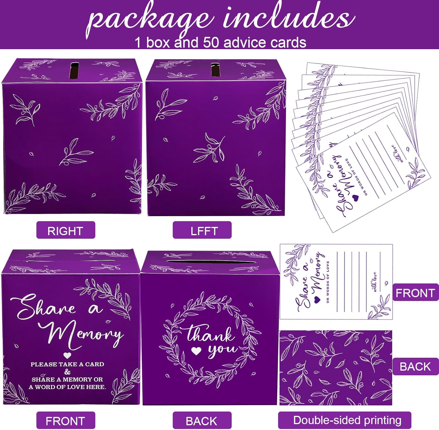 50 tarjetas de memoria para colecciones de vida, tarjetas de memoria, ideas de tarjetas de invitados para funerales, graduaciones, bodas, despedidas