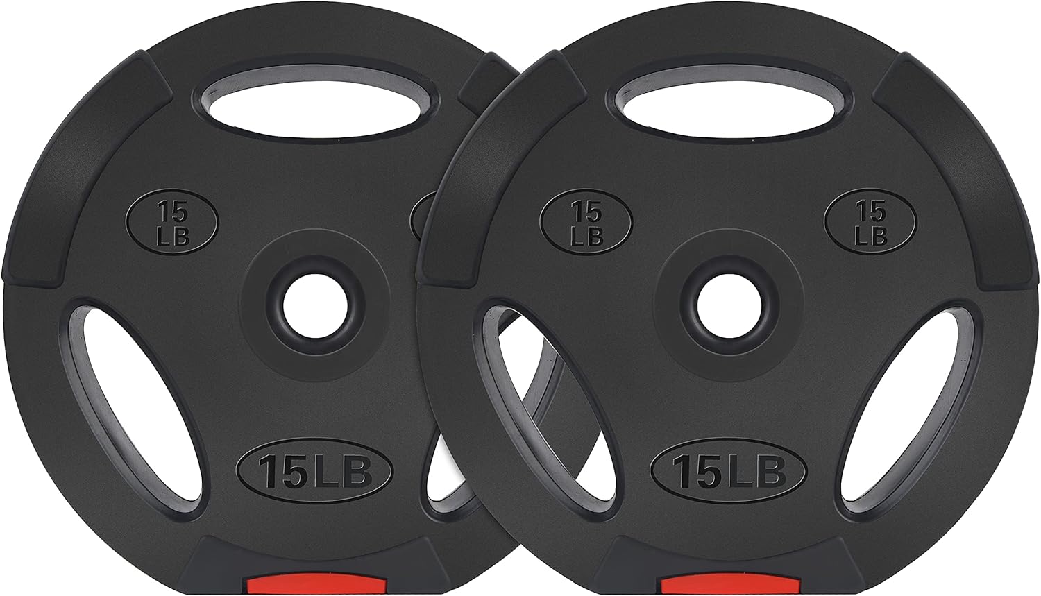 Signature Fitness Vinyl Standard 1-Inch Plate Weight Plate for Strength Training and Weightlifting, Pairs or Sets