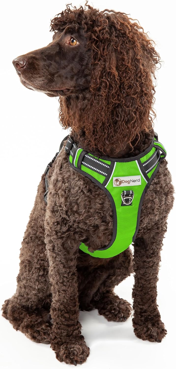 DogNerd Chalecoarnés de cobertura completa ajustable de alta calidad para perros grandes (50-90 libras) – Clips de metal, mango acolchado, 2 clips
